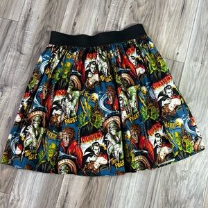 Monster Print A-Line Skirt